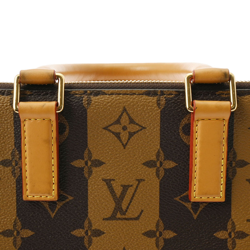 LOUIS VUITTON ルイヴィトン モノグラム ストライプ サックプラ LVスクアード NIGOコラボ 2WAY ブラウン M45969 ユニセックス モノグラムキャンバス ハンドバッグ Aランク 中古 銀蔵