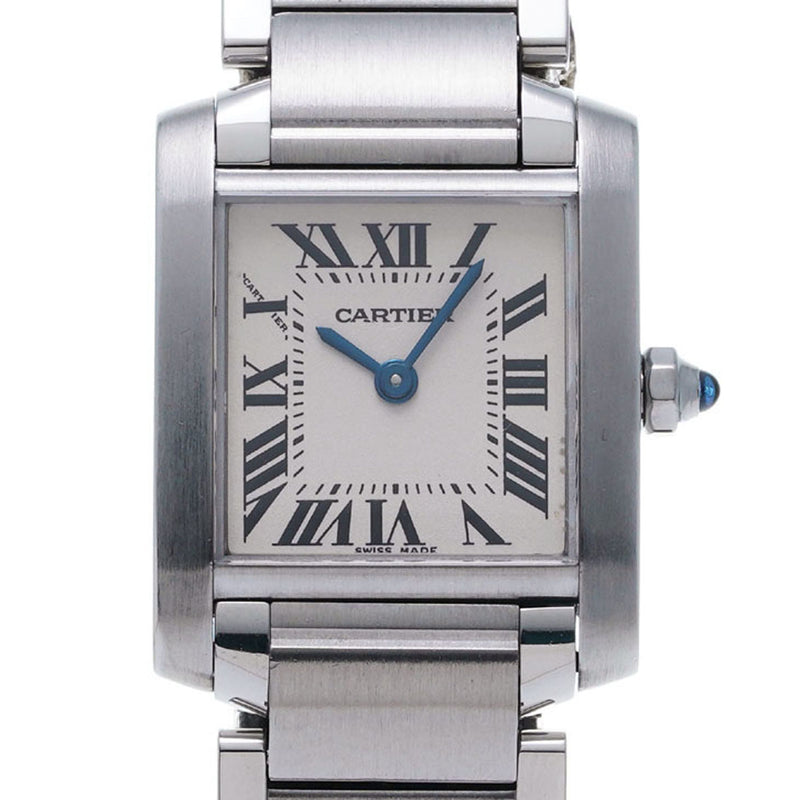 CARTIER カルティエ タンク フランセーズ SM W51008Q3 レディース SS 腕時計 クオーツ アイボリー文字盤 Aランク 中古 銀蔵