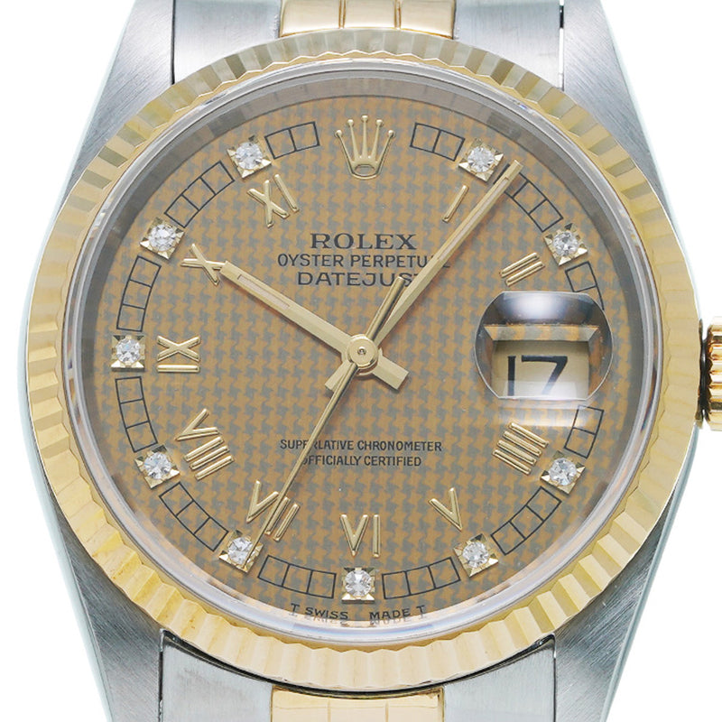 ROLEX ロレックス デイトジャスト 10Pダイヤ 16233G メンズ YG/SS 腕時計 自動巻き Aランク 中古 銀蔵