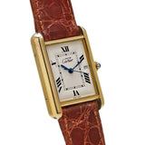 CARTIER カルティエ マストタンク LM W1013754 メンズ SS/アリゲーター 腕時計 Aランク 中古 銀蔵