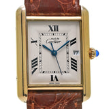 CARTIER カルティエ マストタンク LM W1013754 メンズ SS/アリゲーター 腕時計 Aランク 中古 銀蔵