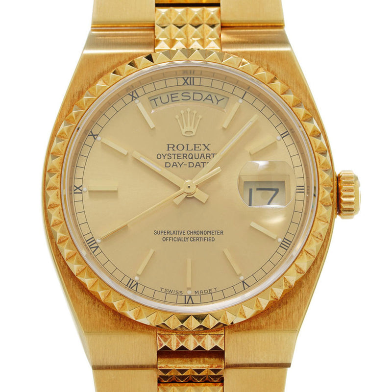 ROLEX ロレックス デイデイト 19028 メンズ YG 腕時計 クオーツ シャンパン文字盤 Aランク 中古 銀蔵