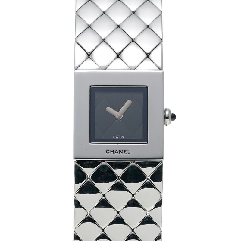 CHANEL シャネル マトラッセ H0009 レディース SS 腕時計 クオーツ 黒文字盤 Aランク 中古 銀蔵