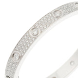 CARTIER カルティエ ラブブレスレット フルダイヤ #16 レディース K18ホワイトゴールド ブレスレット Aランク 中古 銀蔵