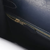 HERMES エルメス ケリー 32 外縫い 2WAY ブルーインディゴ □F刻印(2002年頃) レディース ボックスカーフ ハンドバッグ Aランク 中古 銀蔵