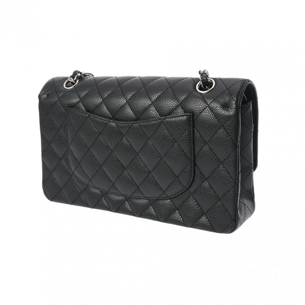 CHANEL シャネル マトラッセ チェーンショルダー 25cm Wフラップ 黒 レディース キャビアスキン ショルダーバッグ Aランク 中古 銀蔵