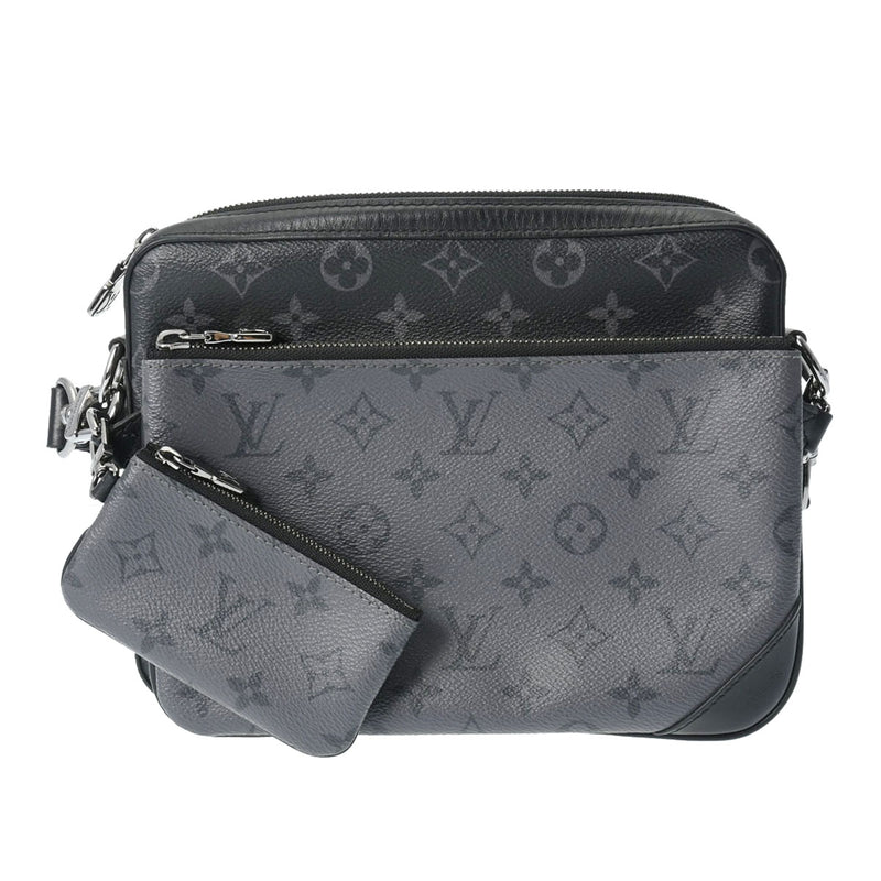 LOUIS VUITTON ルイヴィトン モノグラムエクリプス トリオメッセンジャー 黒 M69443 メンズ モノグラムキャンバス ショルダーバッグ Aランク 中古 銀蔵