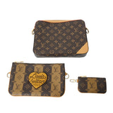 LOUIS VUITTON ルイヴィトン モノグラム ストライプ トリオメッセンジャー NIGOコラボ ブラウン M45965 レディース モノグラムキャンバス ショルダーバッグ Aランク 中古 銀蔵