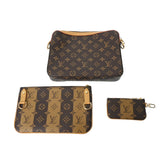 LOUIS VUITTON ルイヴィトン モノグラム ストライプ トリオメッセンジャー NIGOコラボ ブラウン M45965 レディース モノグラムキャンバス ショルダーバッグ Aランク 中古 銀蔵