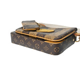 LOUIS VUITTON ルイヴィトン モノグラム ストライプ トリオメッセンジャー NIGOコラボ ブラウン M45965 レディース モノグラムキャンバス ショルダーバッグ Aランク 中古 銀蔵
