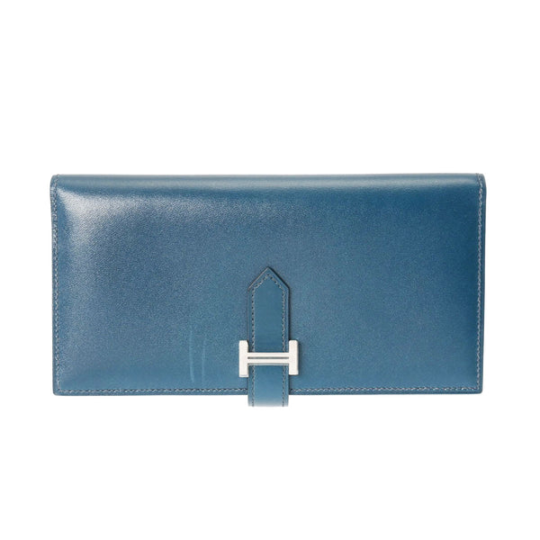 HERMES エルメス ベアンスフレ  ブルードプリュス パラジウム金具 - X刻印(2016年頃) ユニセックス タデラクト 長財布 ABランク 中古 銀蔵