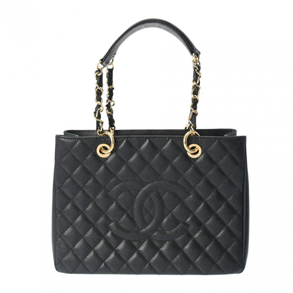 CHANEL シャネル GST グランドショッピングトート 黒 ゴールド金具 A50995 レディース キャビアスキン トートバッグ Aランク 中古 銀蔵