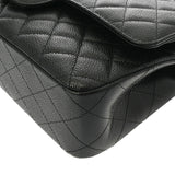 CHANEL シャネル マトラッセ チェーンショルダー 25cm Wフラップ 黒 - レディース キャビアスキン ショルダーバッグ 新同 中古 銀蔵