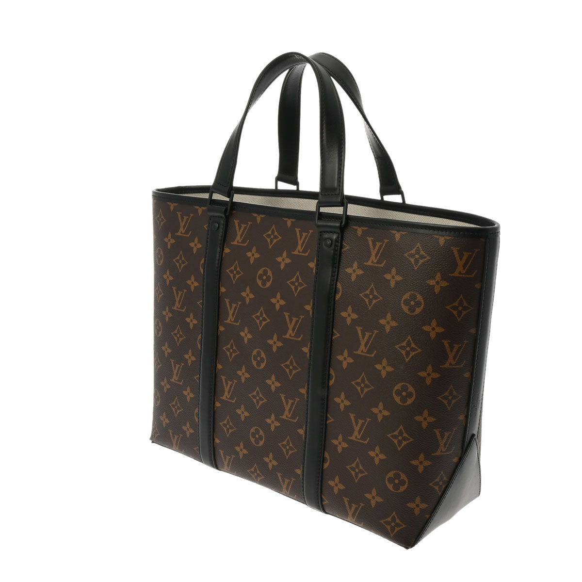 LOUIS VUITTON ルイヴィトン モノグラム マカサー ウィークエンド トートPM 2WAY ブラウン/黒 M45734 メンズ モノグラムマカサー  トートバッグ 新同 中古 - 【正規品】