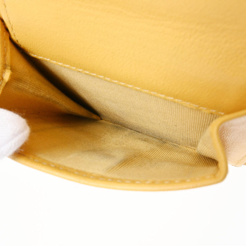 CHANEL シャネル マトラッセ コンパクトウォレット 黄色 ゴールド金具 AP3185 レディース ラムスキン 二つ折り財布 ABランク 中古 銀蔵