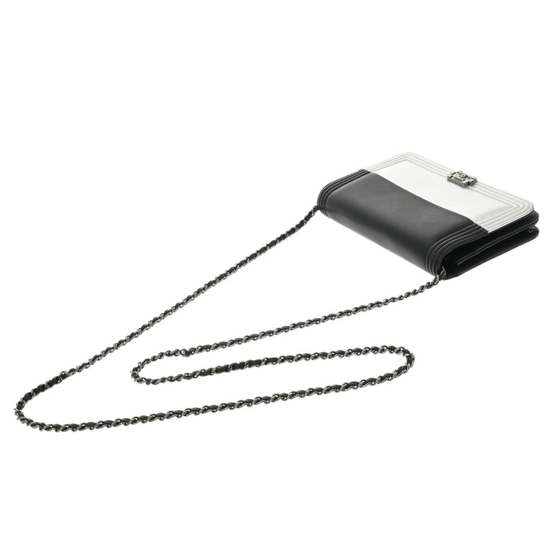 CHANEL シャネル ボーイシャネル チェーンウォレット 19cm 黒/シルバー レディース レザー ショルダーバッグ Aランク 中古 銀蔵