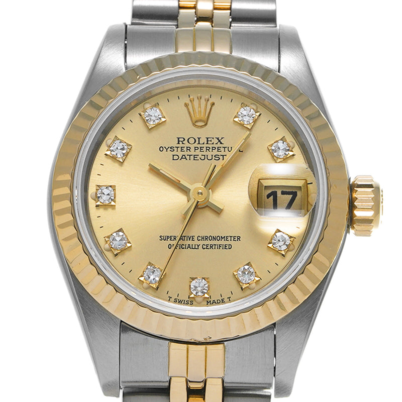 ROLEX ロレックス デイトジャスト 10Pダイヤ 69173G レディース YG/SS 腕時計 自動巻き Aランク 中古 銀蔵