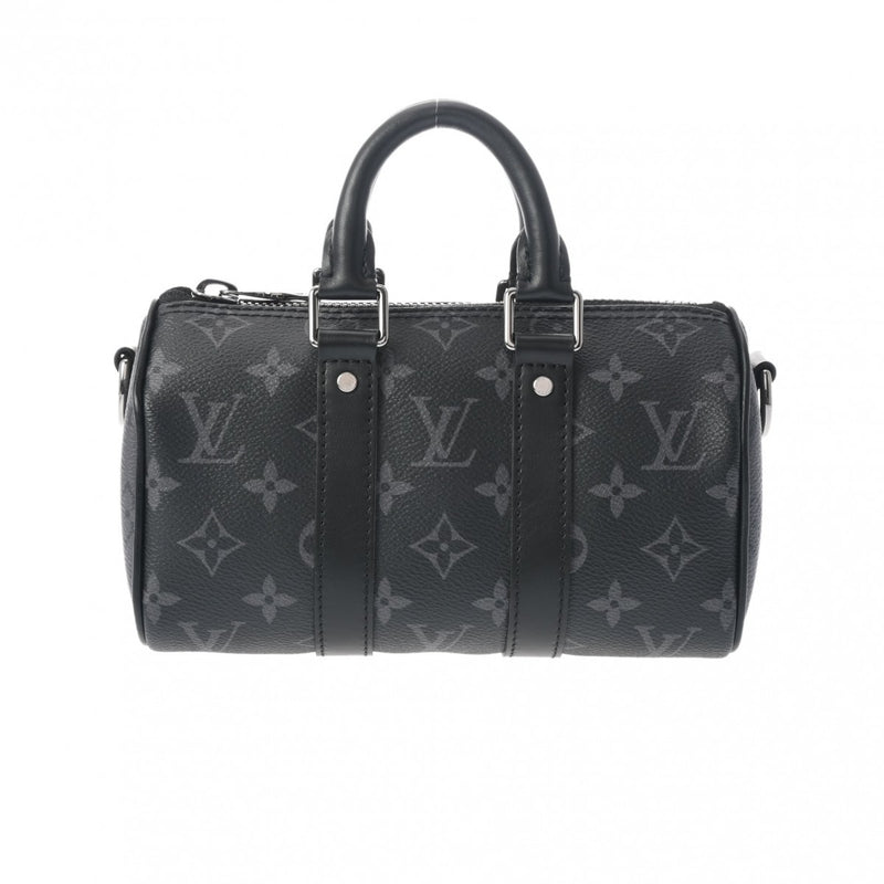 LOUIS VUITTON ルイヴィトン モノグラムエクリプス キーポル XS ブラック M45947 メンズ モノグラムキャンバス ボストンバッグ 新同 中古 銀蔵