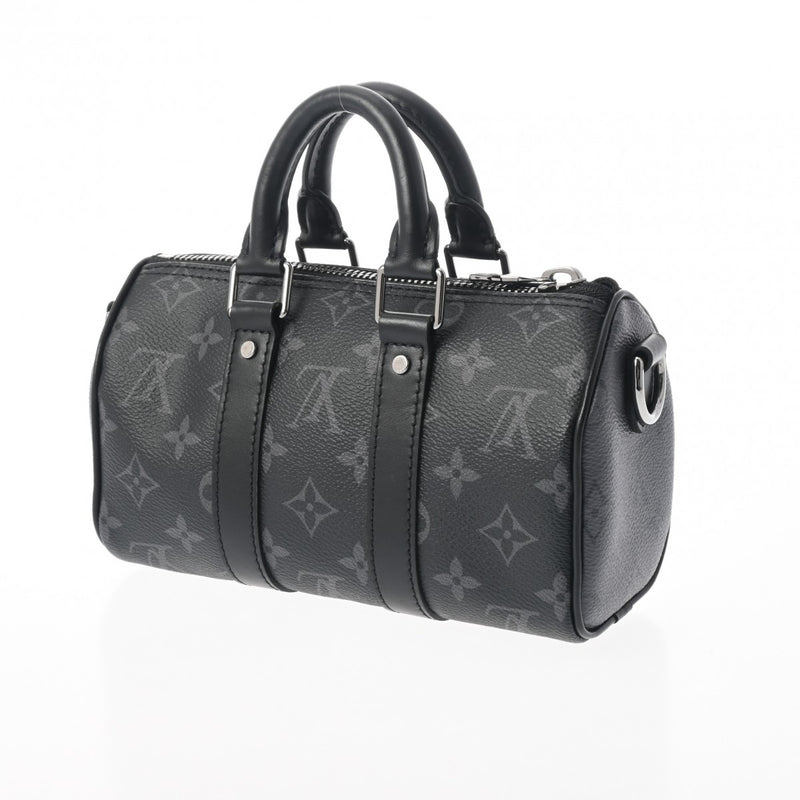 LOUIS VUITTON ルイヴィトン モノグラムエクリプス キーポル XS ブラック M45947 メンズ モノグラムキャンバス ボストンバッグ 新同 中古 銀蔵