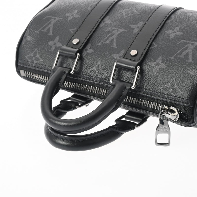 LOUIS VUITTON ルイヴィトン モノグラムエクリプス キーポル XS ブラック M45947 メンズ モノグラムキャンバス ボストンバッグ 新同 中古 銀蔵