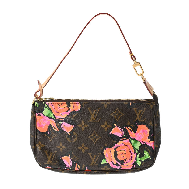 LOUIS VUITTON ルイヴィトン モノグラムローズ ポシェット アクセソワール ブラウン M48615 レディース モノグラムキャンバス アクセサリーポーチ Aランク 中古 銀蔵