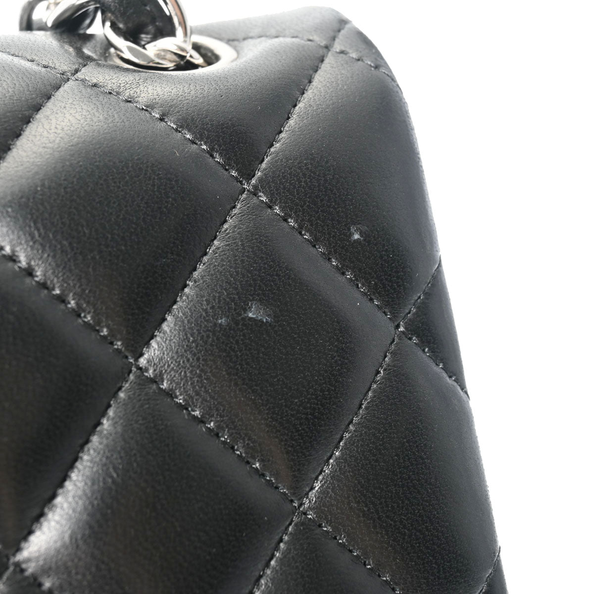 シャネルチェーンショルダー 30cm 2重蓋 42976 黒 シルバー金具