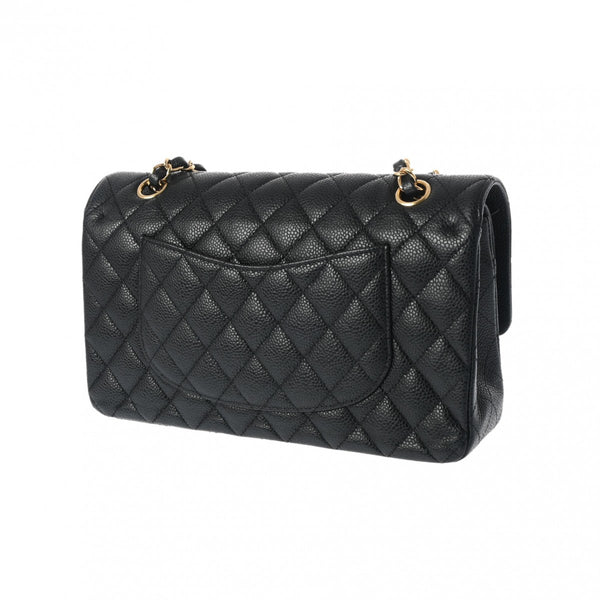 CHANEL シャネル マトラッセ チェーンショルダー 25cm Wフラップ 黒 A01112 レディース キャビアスキン ショルダーバッグ Aランク 中古 銀蔵