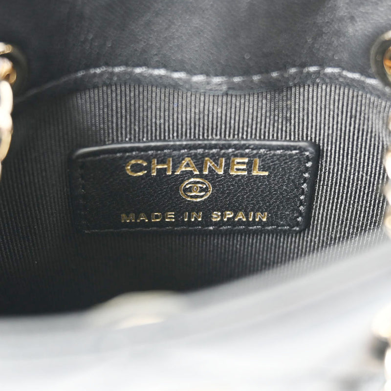 CHANEL シャネル マトラッセ ミニ ポシェット チェーンショルダー 黒 AP2547 レディース ラムスキン ショルダーバッグ Aランク 中古 銀蔵