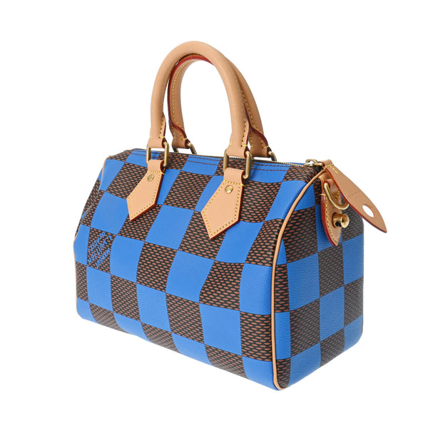 LOUIS VUITTON ルイヴィトン ダミエ ポップ スピーディバンドリエール 25 2WAY ブルー N40585 メンズ ダミエキャンバス ハンドバッグ 新同 中古 銀蔵