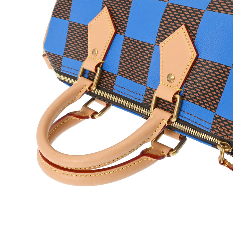 LOUIS VUITTON ルイヴィトン ダミエ ポップ スピーディバンドリエール 25 2WAY ブルー N40585 メンズ ダミエキャンバス ハンドバッグ 新同 中古 銀蔵