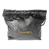 CHANEL シャネル シャネル 22 スモールハンドバッグ シルバーグレー系 ゴールド金具 AS3260 レディース カーフ ハンドバッグ ABランク 中古 銀蔵