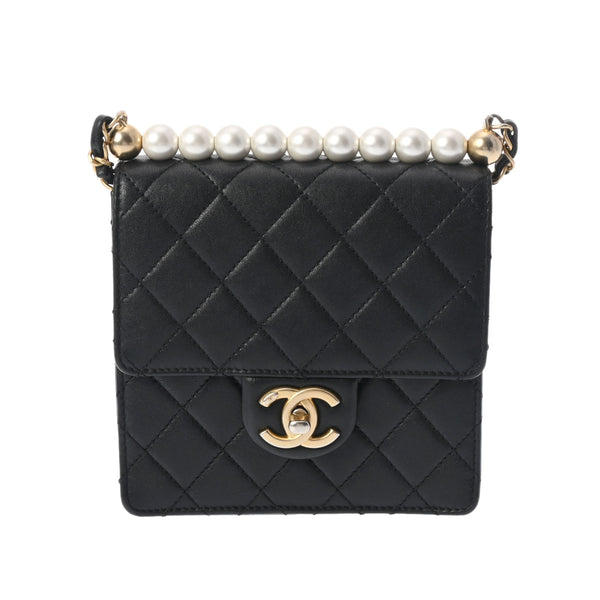 CHANEL シャネル マトラッセ パール チェーンショルダー 黒 AS0584 レディース ゴートスキン ショルダーバッグ Bランク 中古 銀蔵