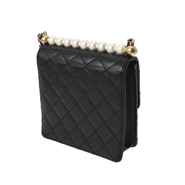 CHANEL シャネル マトラッセ パール チェーンショルダー 黒 AS0584 レディース ゴートスキン ショルダーバッグ Bランク 中古 銀蔵