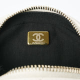 CHANEL シャネル マトラッセ ラウンド チェーンショルダー 白 レディース ラムスキン ショルダーバッグ ABランク 中古 銀蔵