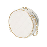 CHANEL シャネル マトラッセ ラウンド チェーンショルダー 白 レディース ラムスキン ショルダーバッグ ABランク 中古 銀蔵
