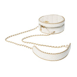 CHANEL シャネル マトラッセ ラウンド チェーンショルダー 白 レディース ラムスキン ショルダーバッグ ABランク 中古 銀蔵