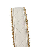 CHANEL シャネル マトラッセ ラウンド チェーンショルダー 白 レディース ラムスキン ショルダーバッグ ABランク 中古 銀蔵