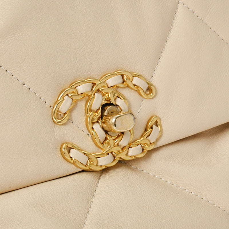 CHANEL シャネル シャネル19 チェーン ラージ 2WAY ベージュ AS1161 レディース ラムスキン ショルダーバッグ ABランク 中古 銀蔵