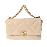 CHANEL シャネル シャネル19 チェーン ラージ 2WAY ベージュ AS1161 レディース ラムスキン ショルダーバッグ ABランク 中古 銀蔵