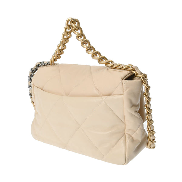 CHANEL シャネル シャネル19 チェーン ラージ 2WAY ベージュ AS1161 レディース ラムスキン ショルダーバッグ ABランク 中古 銀蔵