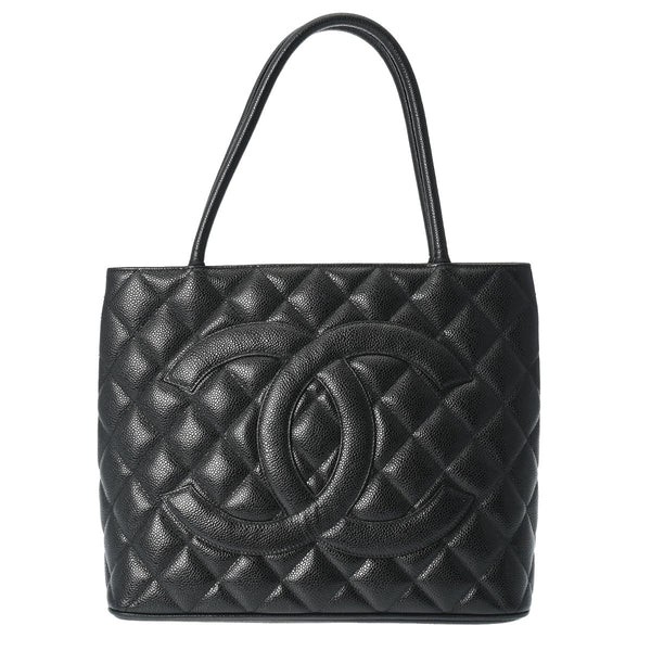 CHANEL シャネル 復刻トート 黒 シルバー金具 A01804 レディース キャビアスキン トートバッグ ABランク 中古 銀蔵