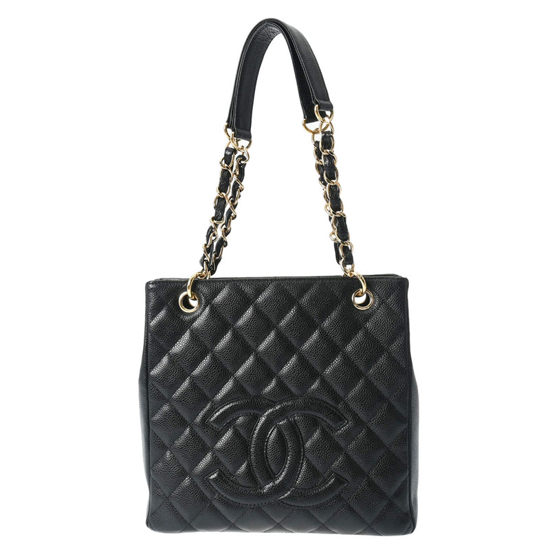 CHANEL シャネル マトラッセ PST ショッピングトート 黒 ゴールド金具 A50994 レディース キャビアスキン トートバッグ Aランク 中古 銀蔵