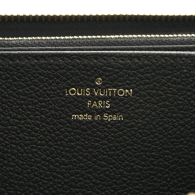 LOUIS VUITTON ルイヴィトン モノグラムアンプラント バイカラー ジッピーウォレット ブラック/ベージュ M80481 レディース レザー 長財布 Aランク 中古 銀蔵