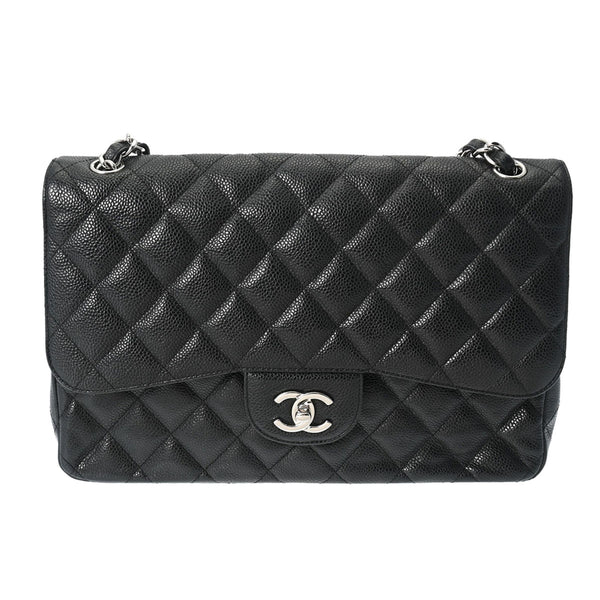 CHANEL シャネル マトラッセ チェーンショルダー 30cm 2重蓋 黒 A58600 レディース キャビアスキン ショルダーバッグ ABランク 中古 銀蔵