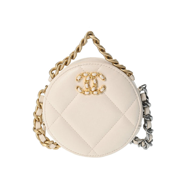 CHANEL シャネル マトラッセ シャネル19 チェーンショルダー 2WAY ライトベージュ系 AP0945 レディース ラムスキン ショルダーバッグ Aランク 中古 銀蔵