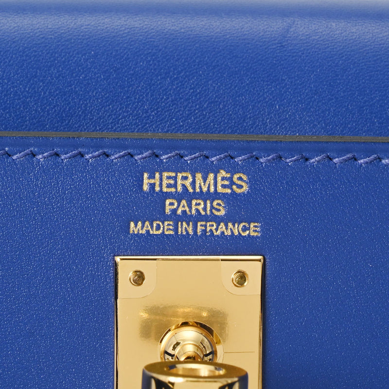 HERMES エルメス ケリー 25 外縫い ブルーエレクトリック Y刻印(2020年頃) レディース タデラクト 2WAYバッグ 新同 中古 銀蔵