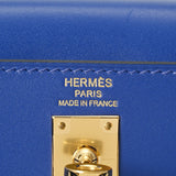 HERMES エルメス ケリー 25 外縫い ブルーエレクトリック ゴールド金具 - Y刻印(2020年頃) レディース タデラクト 2WAYバッグ 新同 中古 銀蔵