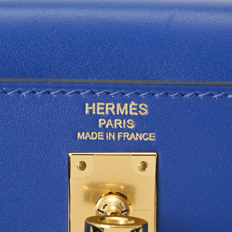 HERMES エルメス ケリー 25 外縫い ブルーエレクトリック ゴールド金具 - Y刻印(2020年頃) レディース タデラクト 2WAYバッグ 新同 中古 銀蔵