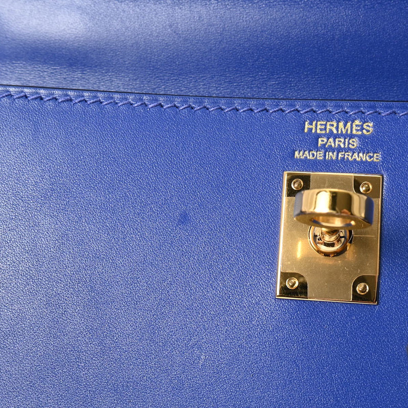 HERMES エルメス ケリー 25 外縫い ブルーエレクトリック Y刻印(2020年頃) レディース タデラクト 2WAYバッグ 新同 中古 銀蔵