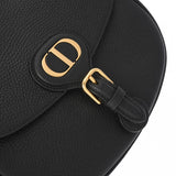 CHRISTIAN DIOR クリスチャンディオール ボビーミディアム 黒 ゴールド金具 レディース 型押しレザー ショルダーバッグ Aランク 中古 銀蔵